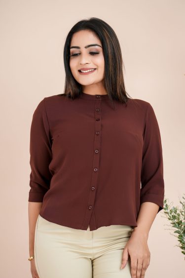 Chinese Collared Button Up Shirt Top