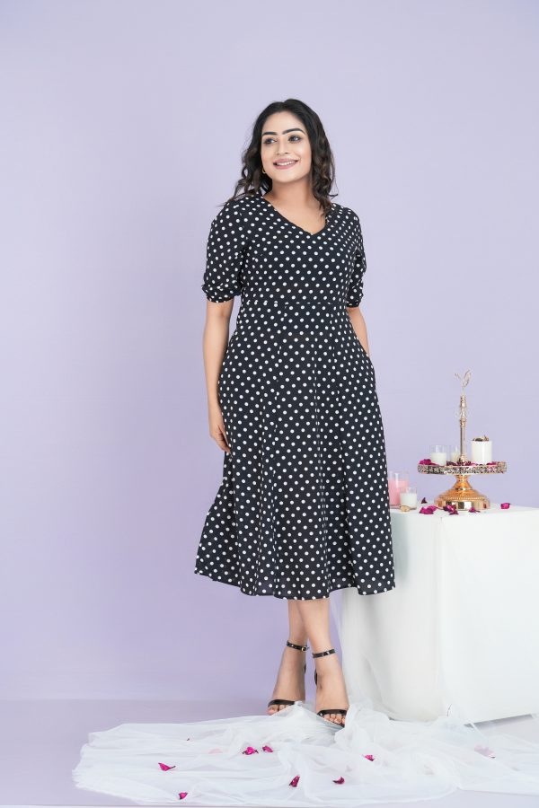 Polka Dot Midi Dress - Image 3