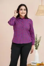 Gingham Patterned Shirt Blouse - Image 2