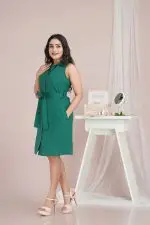 Sleeveless Princess Lined Button Up Short Dress - Image 2