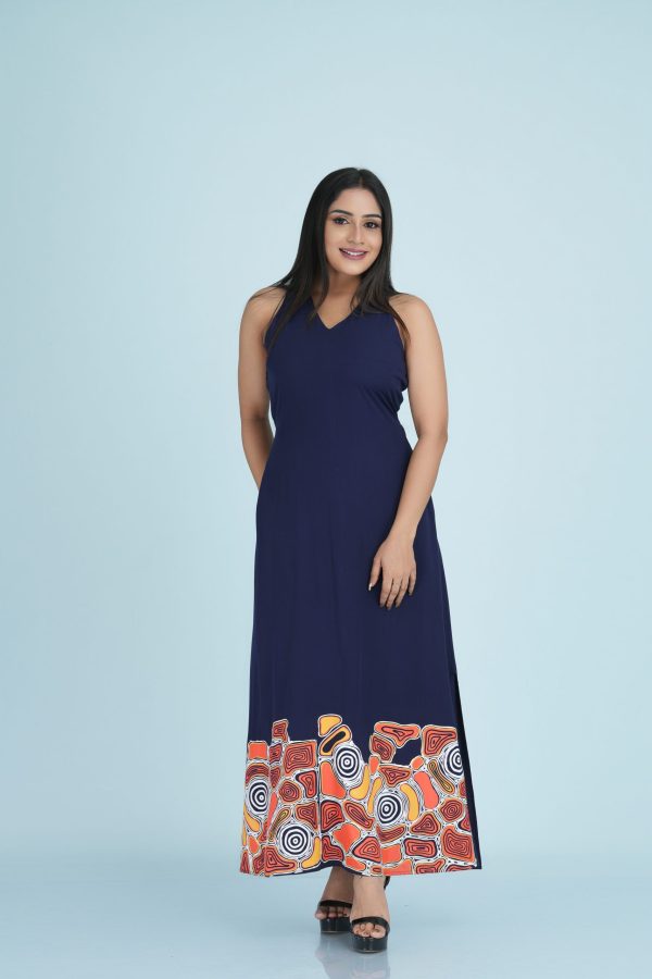 Abstract Printed Sleeveless Maxi Dress - Image 2