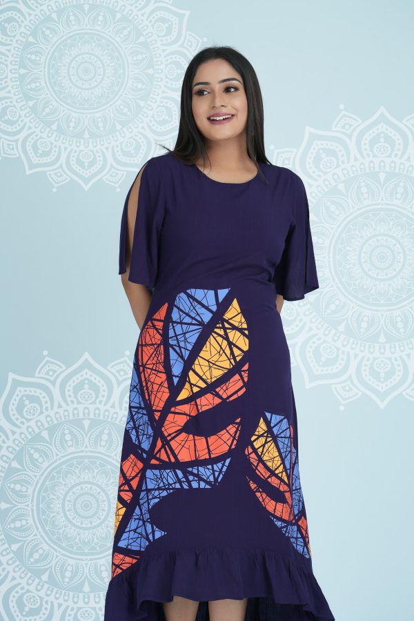 Printed Frill Detailed Maxi Dress - Image 4