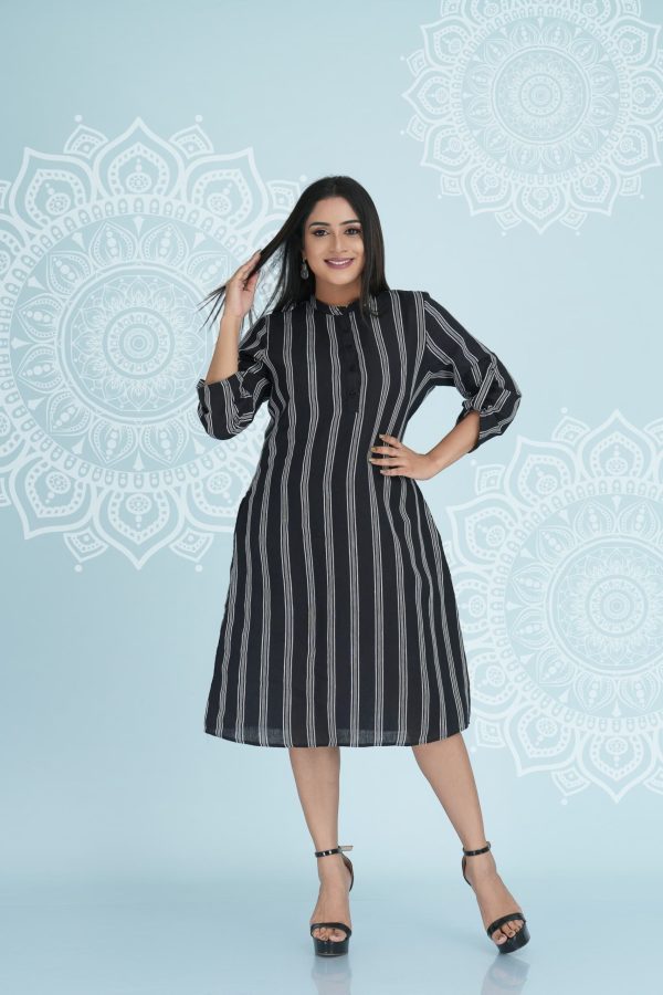 Striped Button Up Shirt Dress - Image 3