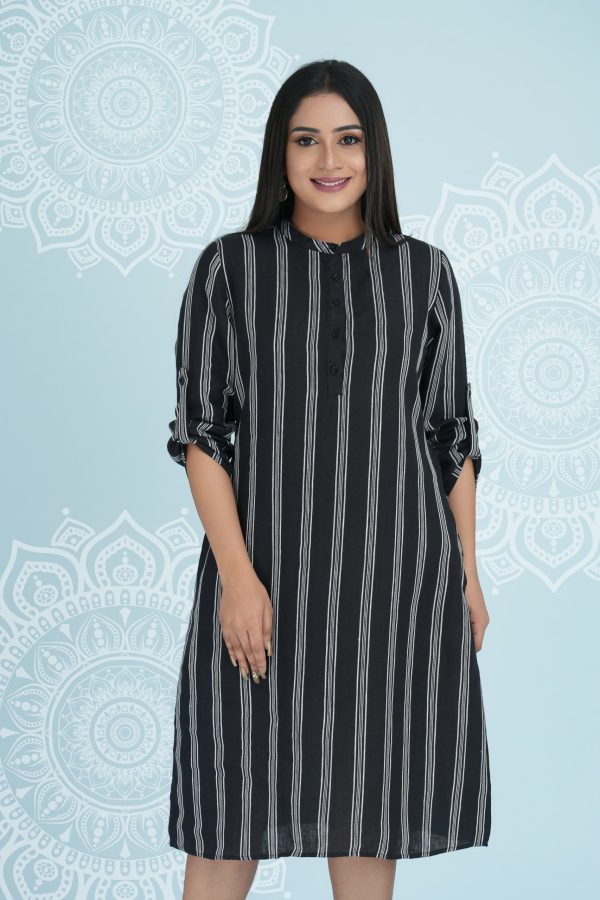 Striped Button Up Shirt Dress - Image 2
