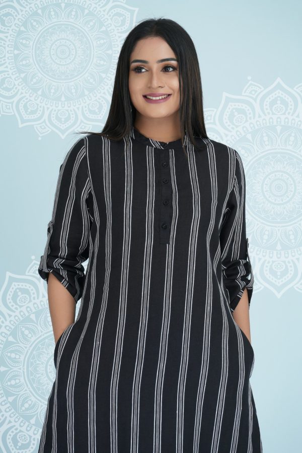 Striped Button Up Shirt Dress