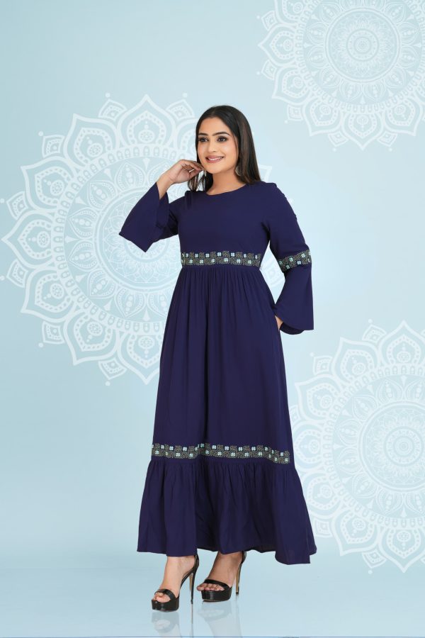 Geometric embroidered tiered maxi dress - Image 3