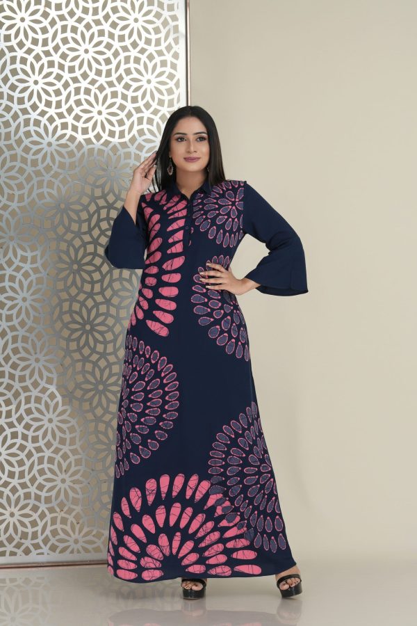 Geometric floral printed batik maxi dress - Image 4