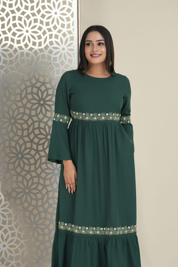 Geometric embroidered tiered maxi dress - Image 3