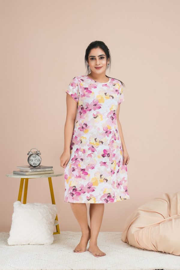 Floral Patterned Loose-fit Nightdress