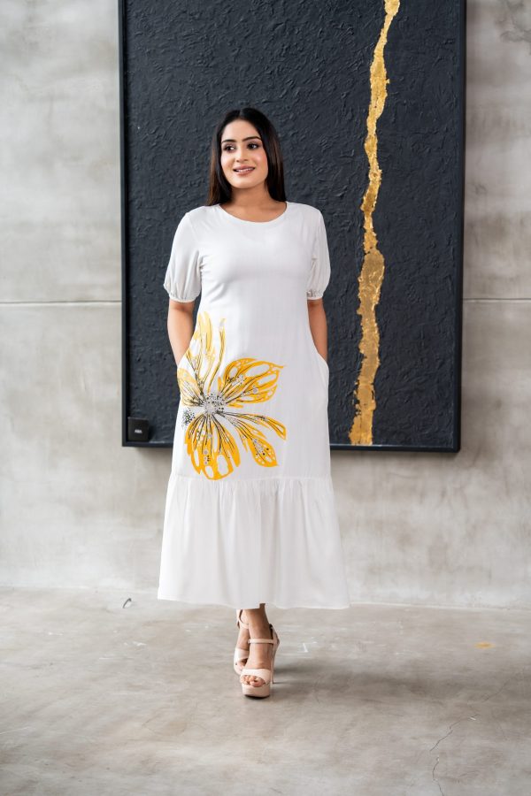 Floral Printed Frilled Hem Maxi Dress - Image 2