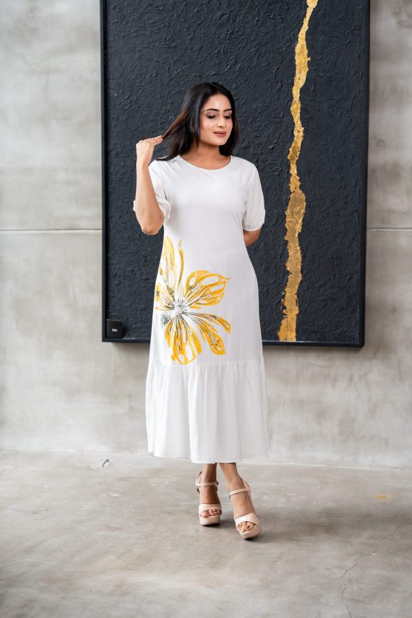 Floral Printed Frilled Hem Maxi Dress - Image 3