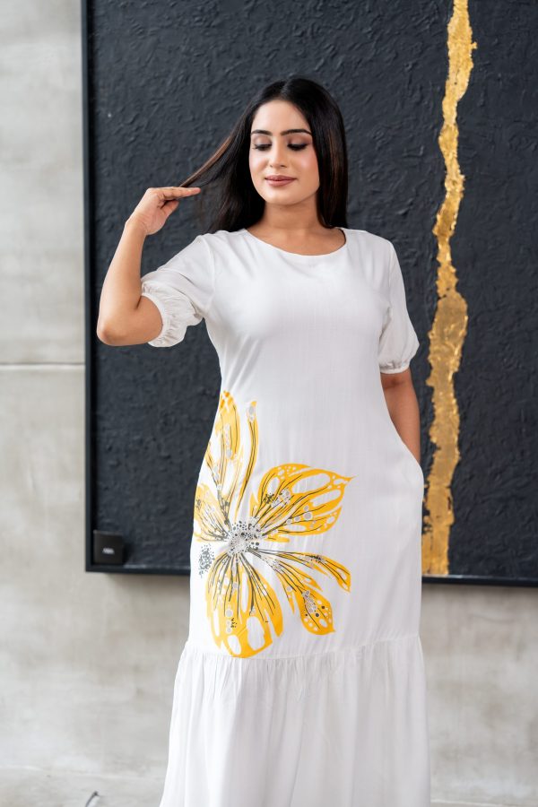 Floral Printed Frilled Hem Maxi Dress - Image 4