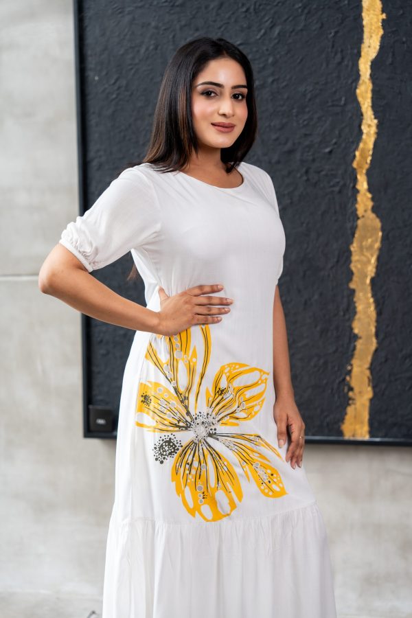 Floral Printed Frilled Hem Maxi Dress - Image 5