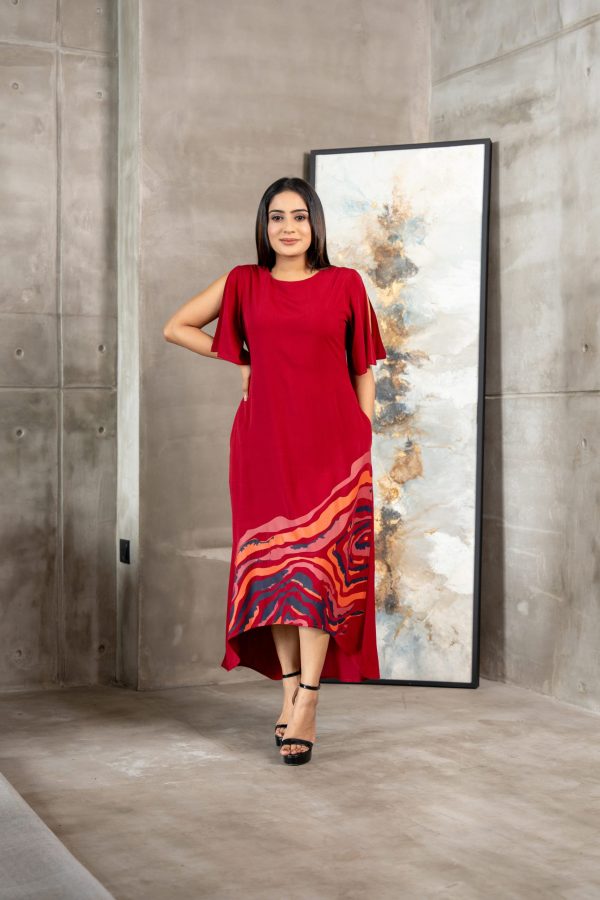 Abstract Printed Maxi Dress - Image 4
