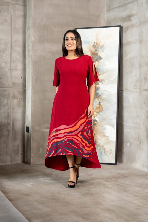 Abstract Printed Maxi Dress - Image 2