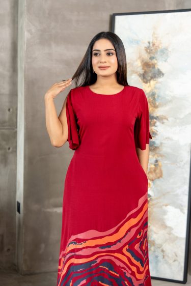 Abstract Printed Maxi Dress