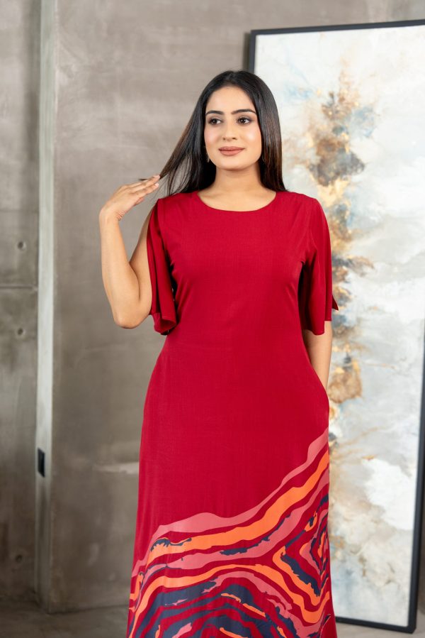 Abstract Printed Maxi Dress