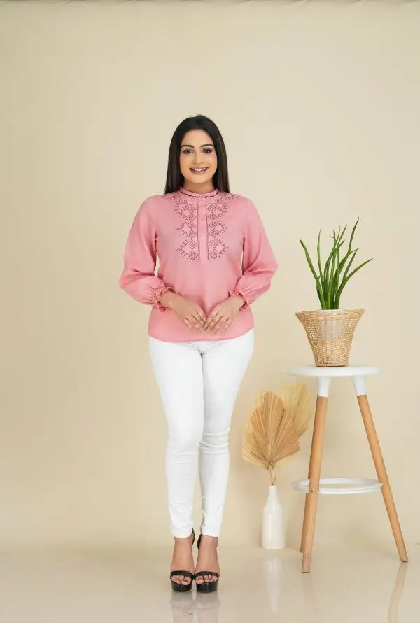 Embroidered Linen Top - Image 4