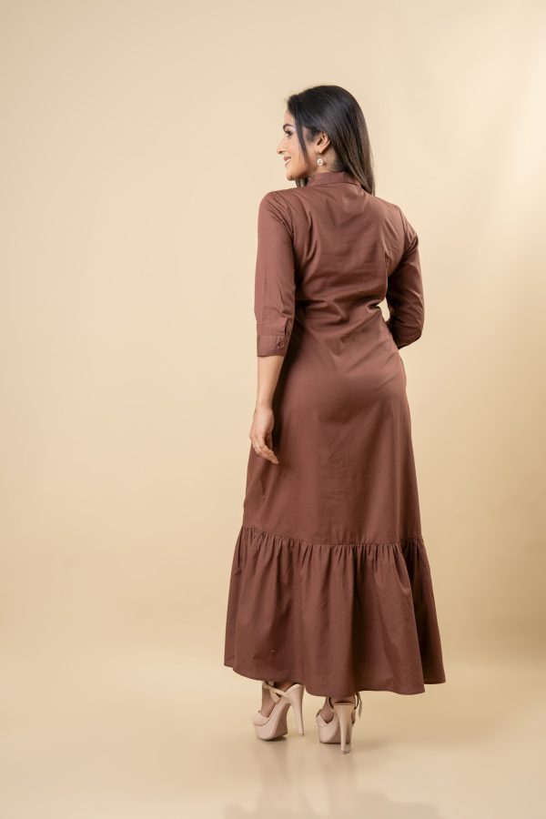 Frilled Hem Button Up Maxi Dress - Image 5