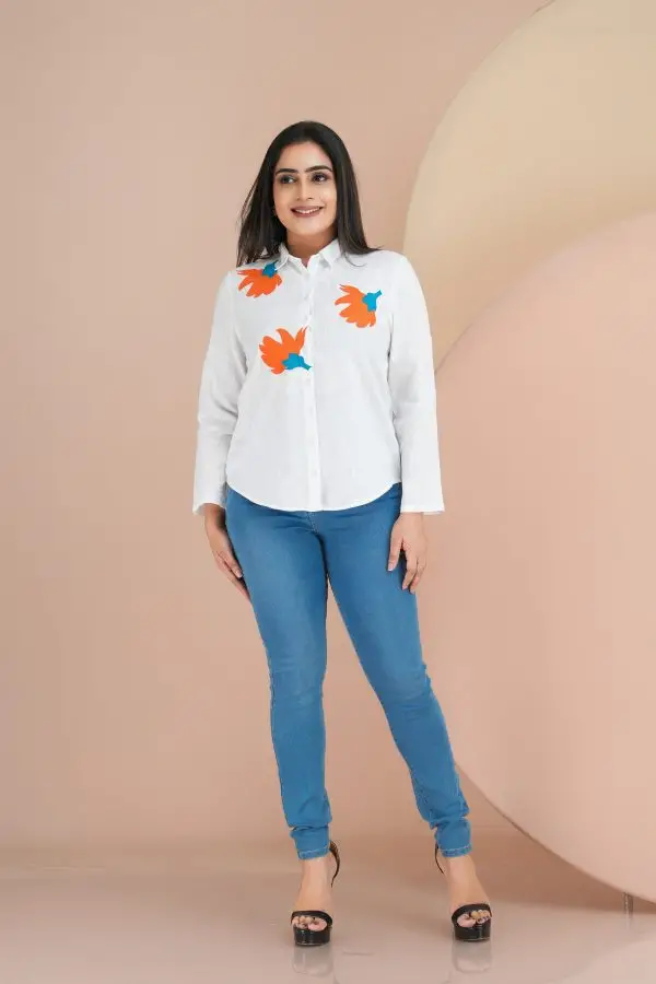 Appliqued Long Sleeved Button Up Shirt - Image 4