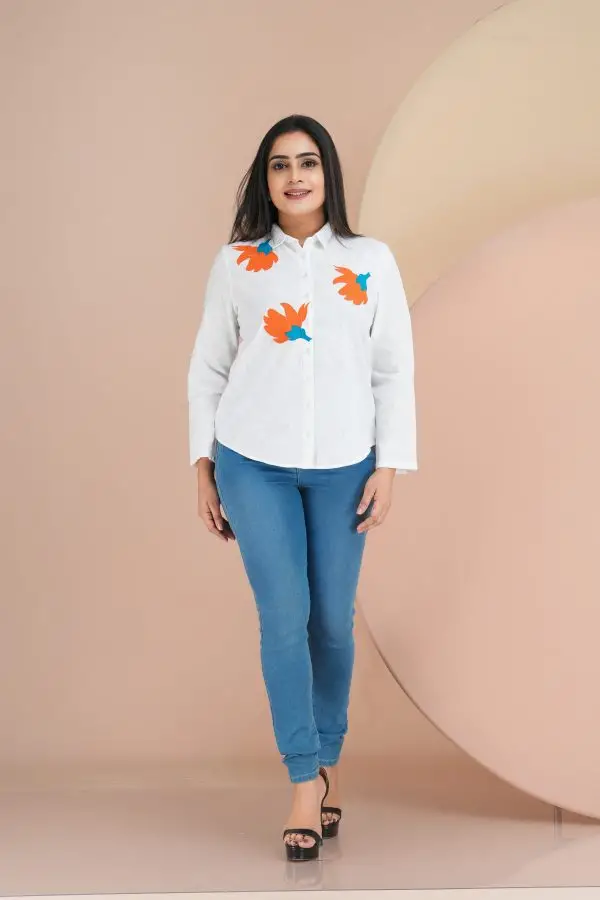 Appliqued Long Sleeved Button Up Shirt - Image 3