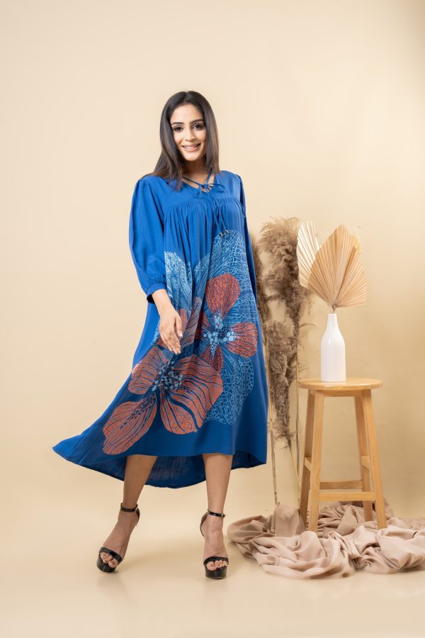 Floral Printed Tie Up Midi Dress - Image 5
