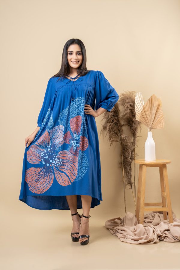 Floral Printed Tie Up Midi Dress - Image 3