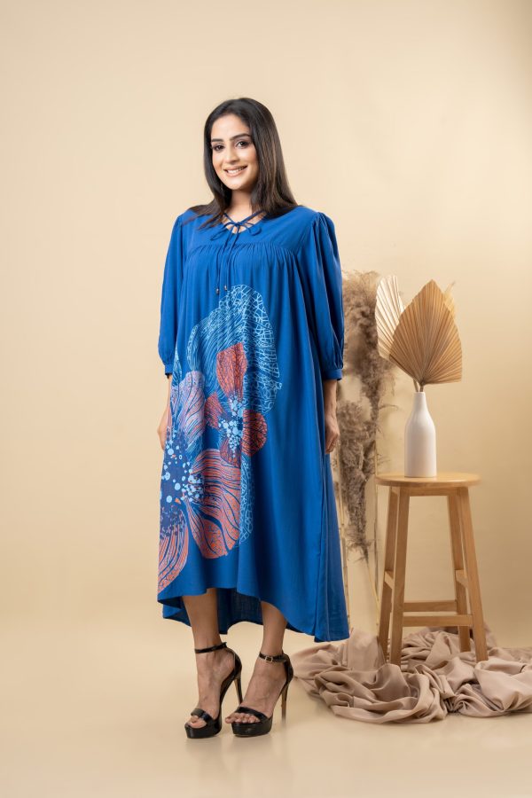 Floral Printed Tie Up Midi Dress - Image 2
