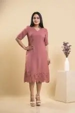 Geometric Laser Cut Midi Dress