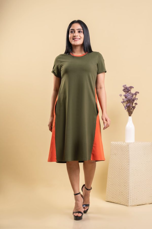 Contrast Two-Tone T-Shirt Dress