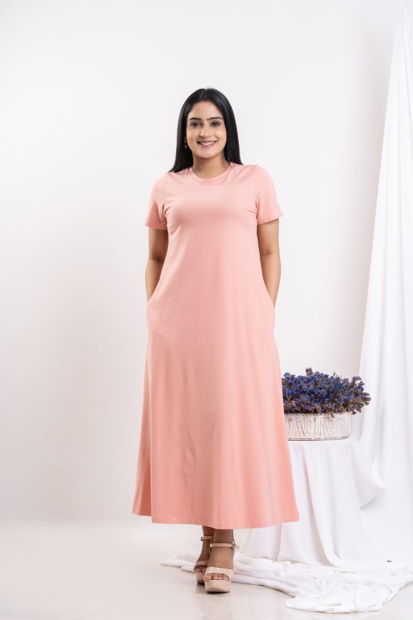 Crew necked comfy fit maxi T-shirt dress - Image 2