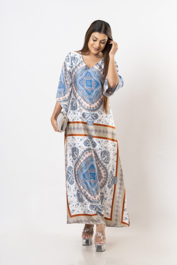 Baroque Patterned A-line Maxi Dress - Image 9