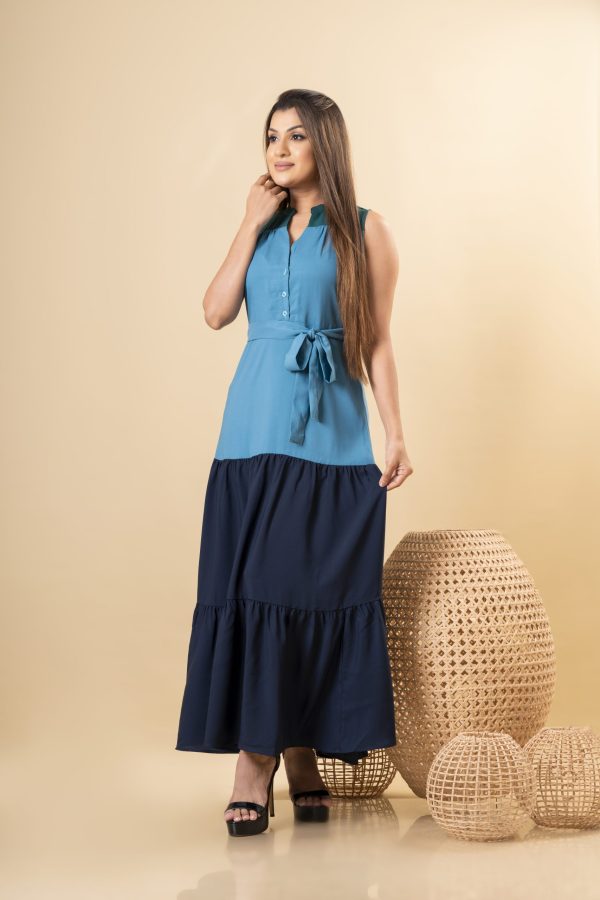 Three-tone Tiered Maxi Dress - Image 2