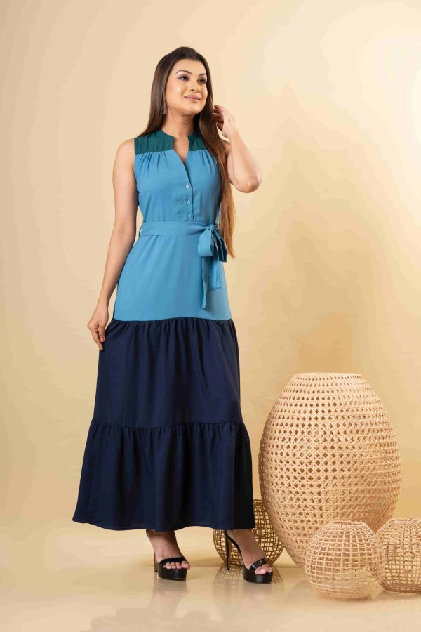 Three-tone Tiered Maxi Dress - Image 4