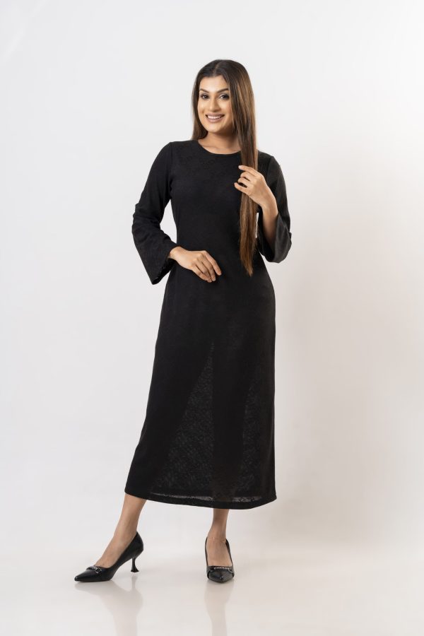 Bell Sleeved Crochet Maxi Dress - Image 3