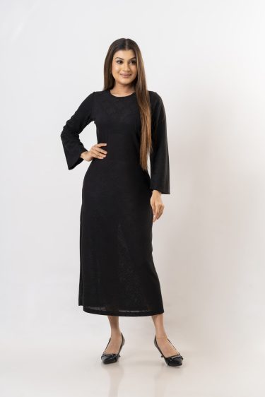 Bell Sleeved Crochet Maxi Dress