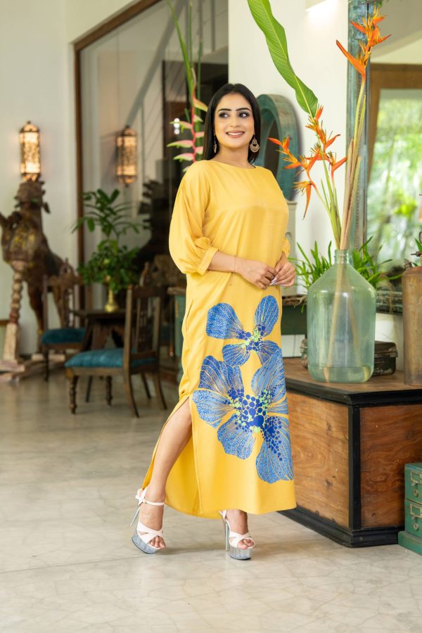 Abstract Printed Tunic Maxi Dress - Image 2