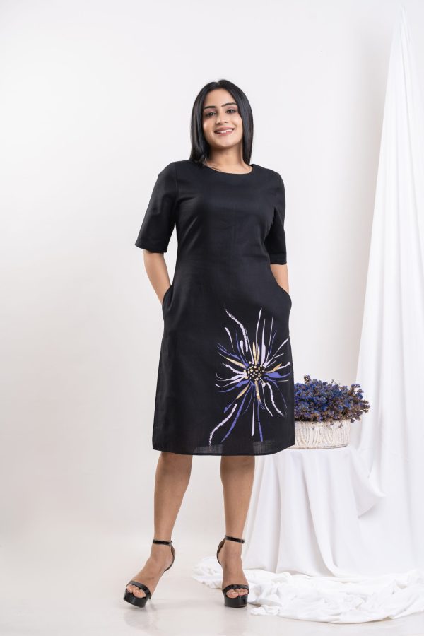 Abstract Printed Short Dress - Image 4