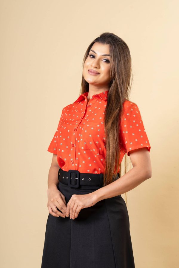 Floral Patterned Button Up Shirt Blouse - Image 2