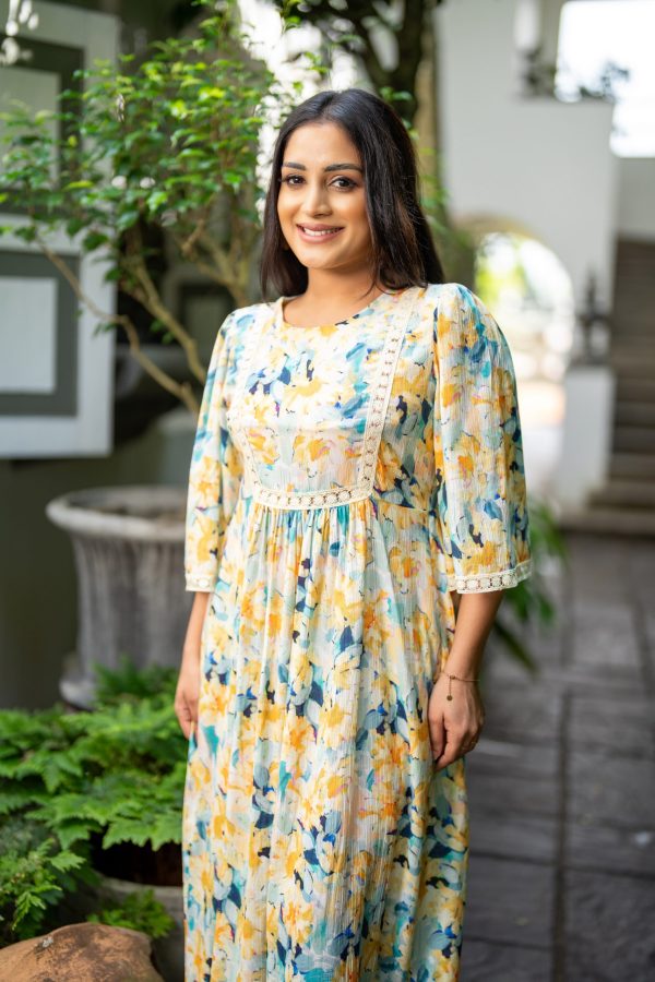 Abstract Patterned Lace Detailed Maxi Dress - Image 4