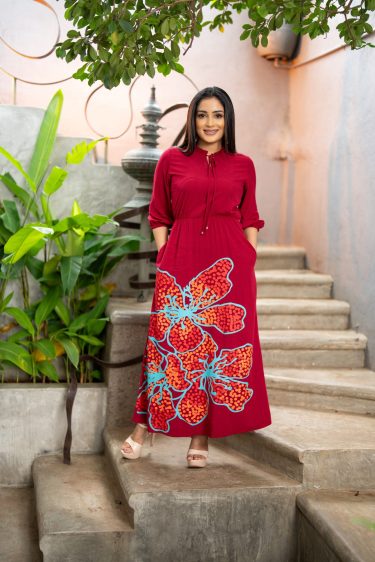 Abstract Printed Maxi Dress