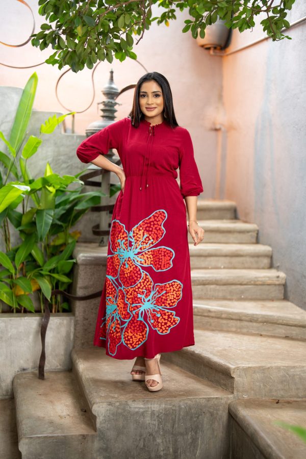 Abstract Printed Maxi Dress - Image 2