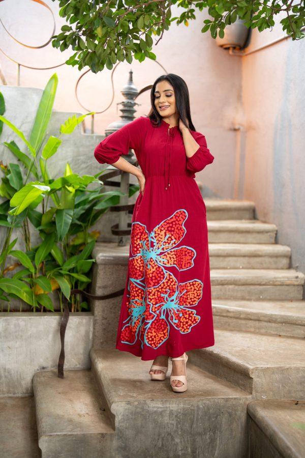 Abstract Printed Maxi Dress - Image 3