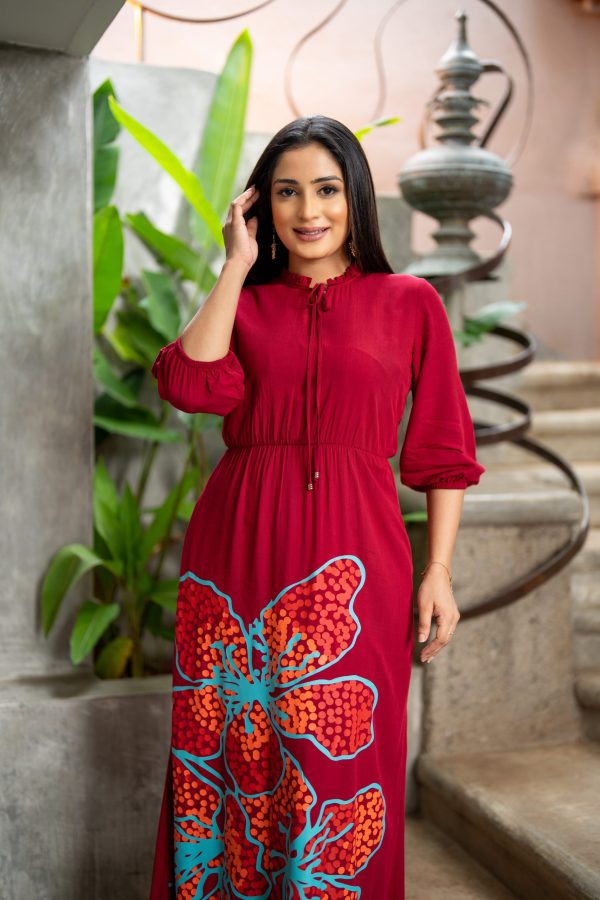 Abstract Printed Maxi Dress - Image 4