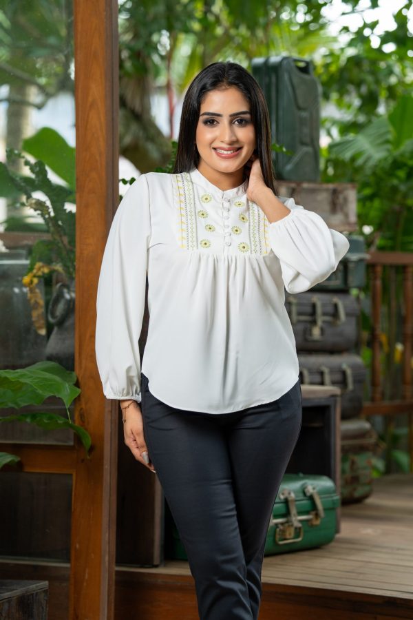 Embroidered Long Sleeved Top - Image 2
