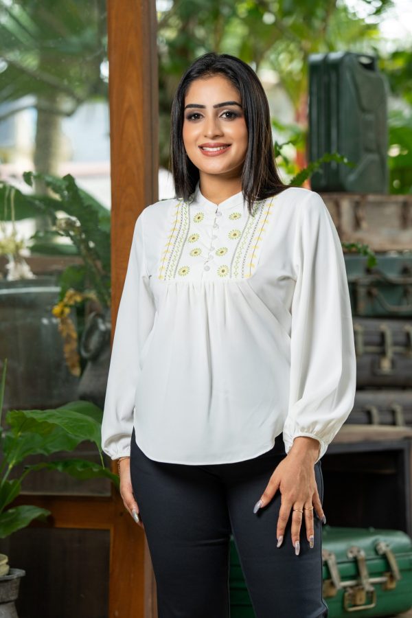Embroidered Long Sleeved Top - Image 3