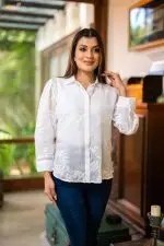 Embroidery Patterned Button Up Top - Image 3