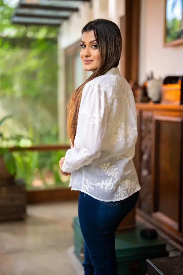 Embroidery Patterned Button Up Top - Image 5