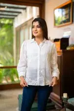 Embroidery Patterned Button Up Top - Image 4