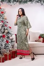 Floral Patterned Partywear Dress - Image 3